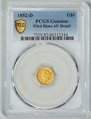 1852-D  $1 Gold  PCGS  AU Details   *  Dahlonega Gold  *  #46312344 • $2345