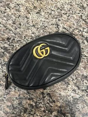 Gucci Authentic Marmont Black Leather Belt Bag SPB-SAL (332456) • $349.99