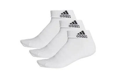 $35 • Buy 3PK Adidas Unisex Cushion Athletic/Running Ankle Socks Sportswear Size S White