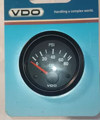 VDO V350010004DN Oil Pressure Gauge GA-52 PRES 80 PSI 10-184 OHMS • $39.95