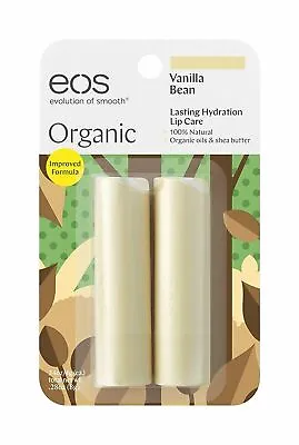 EOS Organic Lip Balm Vanilla Bean 100% Natural Organic Oil & Shea Butter 0.14 Oz • $11.33