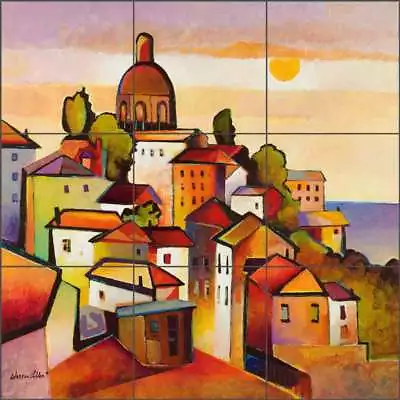 Ceramic Tile Mural Backsplash Cullar Mediterranean Village Landscape  Art WC10 • $97.95