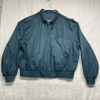 Members Only Iconic Jacket Mens XXL Teal Green Classic Racer  Bomber • $22.88