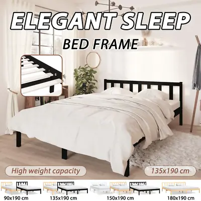 $115.99 • Buy VidaXL Wooden Bed Frame Single Double Queen King Size Mattress Base Bedroom