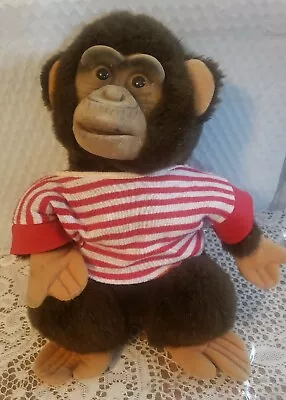 Vintage 1984 Childs Playmate CHIMP MONKEY Hand Puppet Stuffed Plush • $12.95