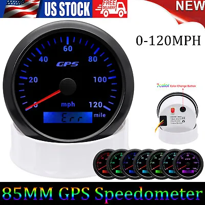 85mm Waterproof GPS Speedometer Odometer 120MPH Gauge For Marine Boat Car Truck • $45.89