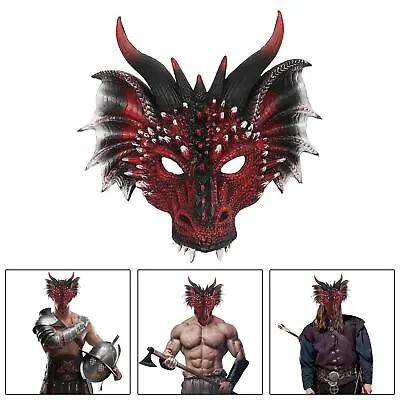 £10.93 • Buy Luxury Dragon Head Cover Animal Shape Cosplay Accessories Masquerade Face Mask