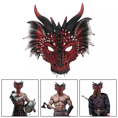£10.93 • Buy Luxury Dragon Head Cover Animal Shape Cosplay Accessories Masquerade Face Mask