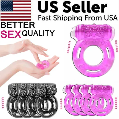 Male Vibrating Cock Ring Waterproof Penis Vibrator Couple Sex-Toy Clit Orgasm • $6.89