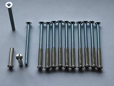 12 X Door Handle Fixings Bolts Screws With Sleeve Suit Hollow Doors. • £9