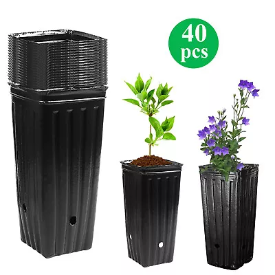 40pcs 7.8  Deep Tree Pots Seedling Nursery Pots Deep Plant Flowers Container • $16.94