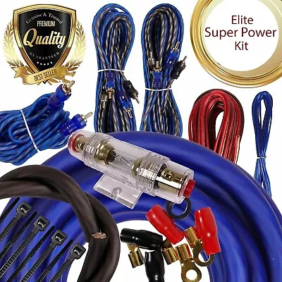 Complete 5 Channels 2000W 4 Gauge Amplifier Installation Wiring Kit Amp PK2 Blue • $36.99
