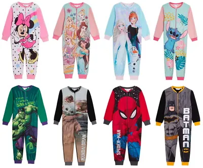 £13.95 • Buy Kids Character 1Onesie Fleece All In One Pyjamas Boys Girls Sleepsuit Pjs Size