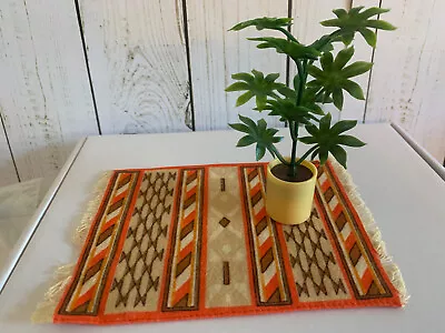 Smaller Homes Dollhouse Living Room Plant Orange Rug Vintage • $16