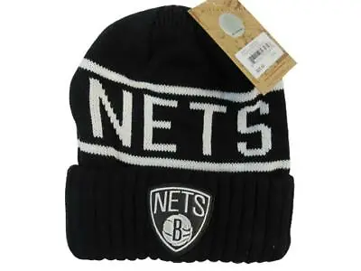 Brooklyn Nets Mens OSFA Mitchell & Ness Reflective Cuffed Thick Knit Beanie $25 • $10.91
