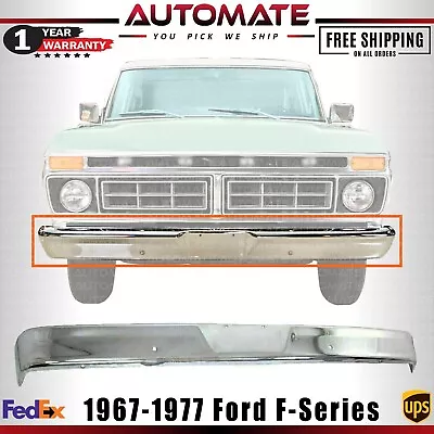 Front Bumper Chrome Steel For 1967-1977 Ford F-100 F-250 Fits F-350 • $236.70