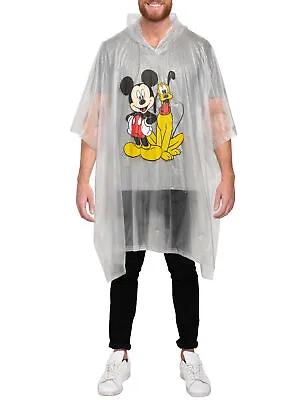 Disney Mickey Mouse & Pluto Men's Adult Rain Poncho Water Resistant • $15.99