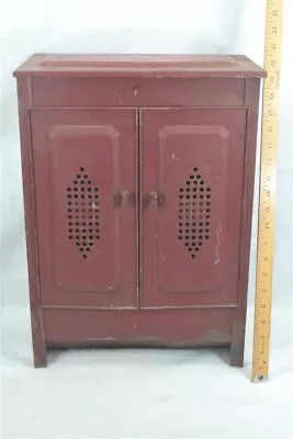 Cupboard Cabinet Red Tin 20 X 14 X 8 Fruit Vegetable 3 Bins Original 1940 • $165