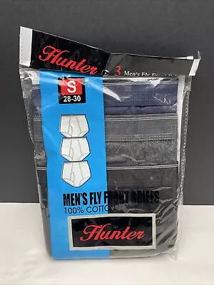 3 Pk Men Solid Colors Briefs Breathable Cotton Underwear VTG  Style Size S 28-30 • $8.99
