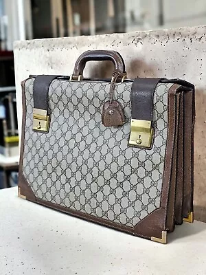 GUCCI Italy 16  Vintage Professor Lawyer Attorney Doctor Briefcase Attache Bag • $1195