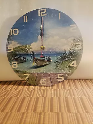  10 In X 10 In Summer Island Clock • $12.95