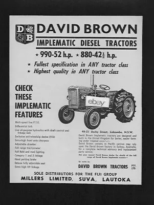  David Brown Diesel Tractors Of Australia Model 880 & 990 1965 Ad • $4.99