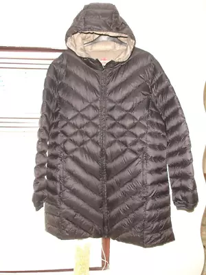 Fab Ladies Black Feather Down Quilted Coat - Size 24 • £18.50