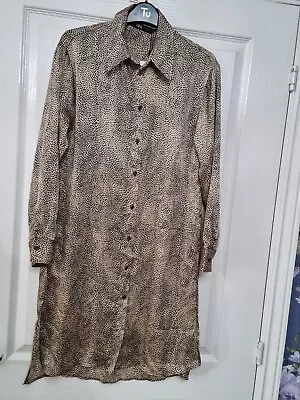 BNWT Oversized ZARA Leopard Animal Print Chiffon Shirt Top Blouse S  • £19.99