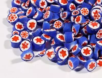 Lot Czech Vintage Millefiori Flower Star Mosaic Glass Lampwork Supplies (42g)  • $30