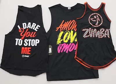 Lot  3 Zumba Xs Tops Tank I Dare You Live Bold Dance Amour Love More Instructor • £17.15