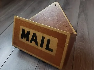 Vintage Country Primitive Wall Mount Wooden Mail Organize Letter Bill Key Holder • $49.99