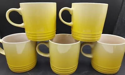 Le Creuset Coffee Ceramic Mug Yellow 9cm X 5 (B13) • £29.99