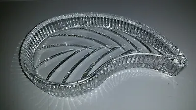 Waterford Crystal Leaf Paisley Vanity Tray Dish~Hallmarked • $89.99