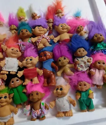 Vintage Troll Dolls Lot Of 25 Variety-Mini/pencil Toppers/Various Size GoodCond • $32.50