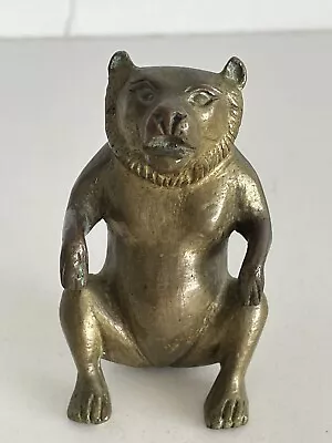 Vintage Antique Miniature Bronze Begging  Bear  Sculpture Statue 2.5” Tall • $85