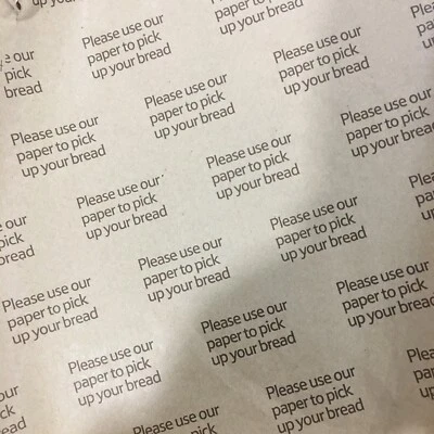 £1.45 • Buy PRINTED GREASEPROOF PAPER HANDS - FOOD HANDLING - WRAPPING 250mm X 250mm (200)