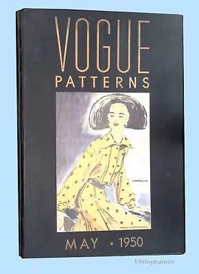 1950s Rare Vintage Vogue Tab Counter Catalog 100s Of Pages Hardbound May 1950 • $525