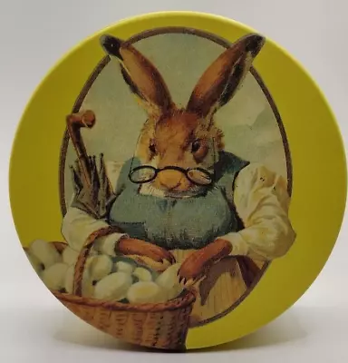 Vintage Easter Tin  Grandmother  Bunny With Egg Basket By Figi 1984 7 1/4  • $11.95