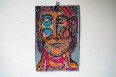Vintage Drawing Abstract Contemporary Modern Portrait By E.J. Hartmann • $95