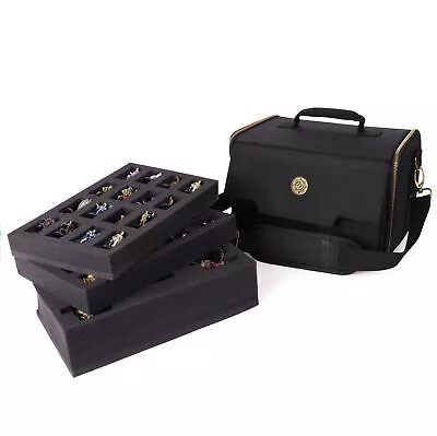 ENHANCE Miniature Figure Satchel - Carrying Case For 32 Minis + Custom Foam Tray • $49.99