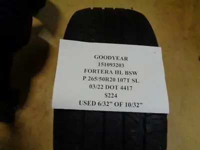 $124.09 • Buy 1 Used Tire Goodyear Fortera Hl Bsw P 265 50 20 107t Sl 151093203