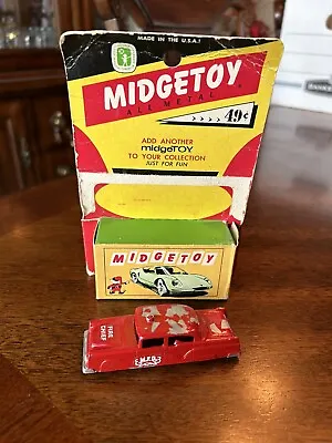 Vintage Midgetoy Red Fire Chief Car With Original Box. • $14.99