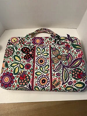 Vera Bradley Hard Computer Case Travel Bag Laptop Purple Green 13” By 17” • $23