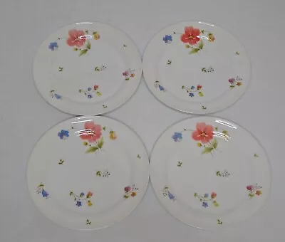 4Pc Mikasa Just Flowers Bone China Bread & Butter Small Plates 6 5/8  Vtg • $24.95