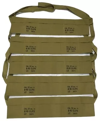 (Pack Of 5) US Army Cotton Cloth Bandolier For M1 Garand - US Olive Color • $29.02