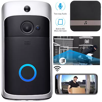$32.99 • Buy Smart Wireless WiFi Doorbell Bell Security Intercom Video Camera Door Bell Chime