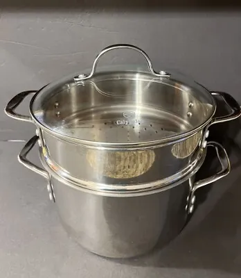 Calphalon - 6 Qt Stock Pot #8606 W/Strainer/Steamer/Pasta Strainer Insert & Lid • $49.99