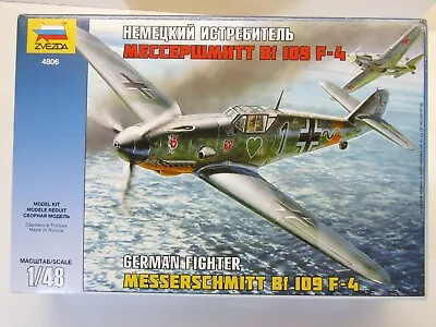 Zvezda 1:48 Scale German WWll Messerschmitt Bf 109 F-4 Model Kit # 4806 • $49.95