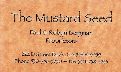 Business Card Cal The Mustard Seed Davis Paul Robyn Bergman D Street University • $6.99