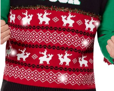 Light Up   LET'S FALALALA F###  Ugly Christmas Sweater NEW ADULT MEDIUM FREE S/H • $19.88